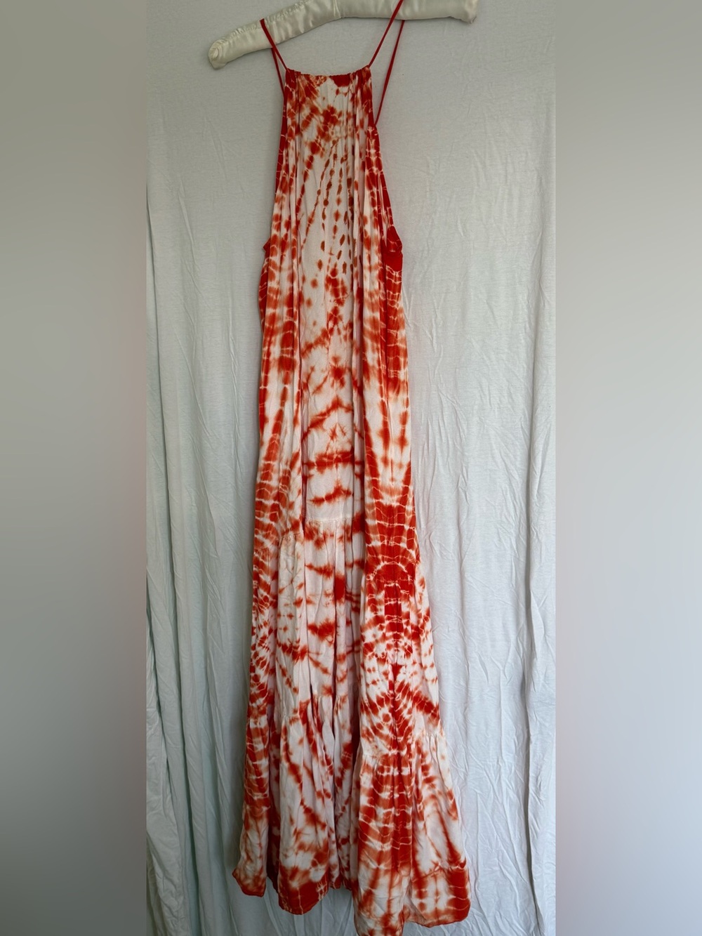 Orange Tie-Dye Maxi Sundress